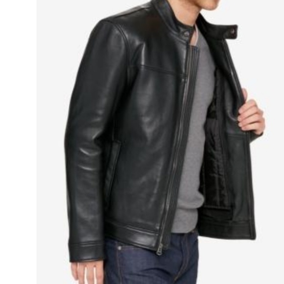 cole haan leather jacket